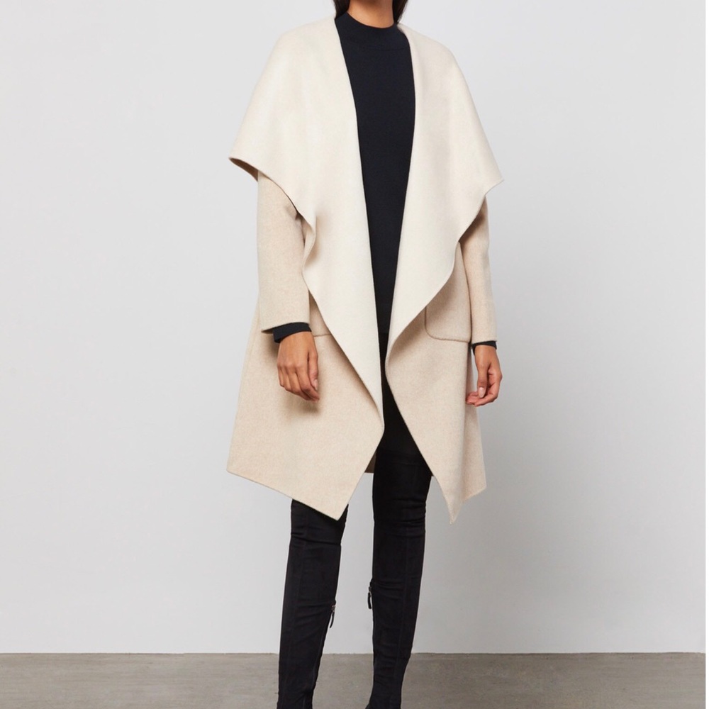 BCBGMaxAzria Handmade Drape Front Coat